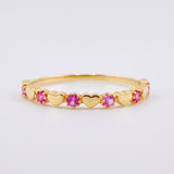 Anillo Corazones Intercalados 1.2gr / T6 3/4 / Oro Amarillo 18K ©