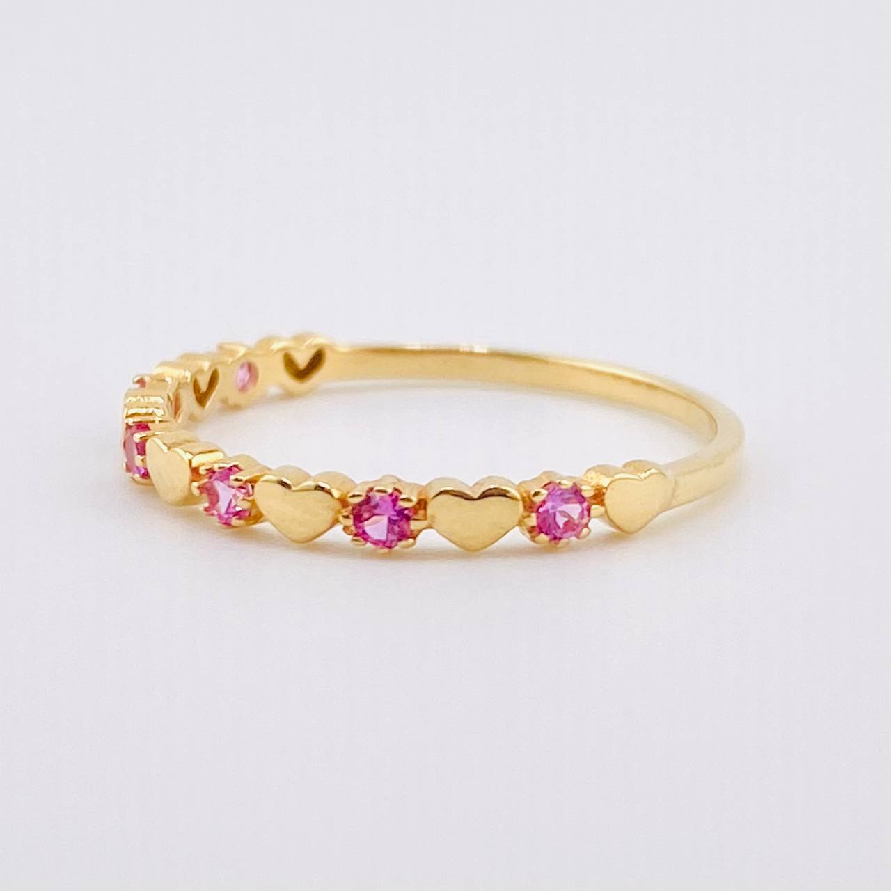 Anillo Corazones Intercalados 1.2gr / T6 3/4 / Oro Amarillo 18K ©