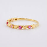 Anillo Corazones Intercalados 1.2gr / T6 3/4 / Oro Amarillo 18K ©