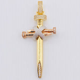 Pendant Cross Nails 16.5gr / 3 in / Three Golds 18K *