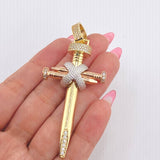 Pendant Cross Nails 16.5gr / 3 in / Three Golds 18K *