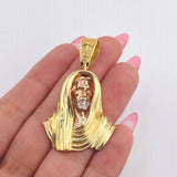 Pendant Face of Jesus 20.85gr / 2 in / Three 18K Golds *