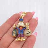 Dije Pato Bolsa De Dinero Botella De Champagne 14.75gr / 2 in / Oro Amarillo 18K *