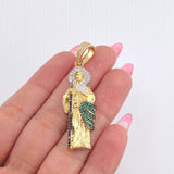 Dije San Judas Tadeo 9.15gr / 2 in / Dos Oros Amarillo Blanco 18K *