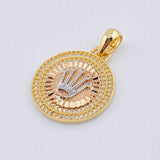 Dije Placa Corona Circular 4.15gr / 1 1/4 in / Tres Oros 18K