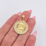 Dije Placa Corona Circular 4.55gr / 1 1/4 in / Oro Amarillo 18K *