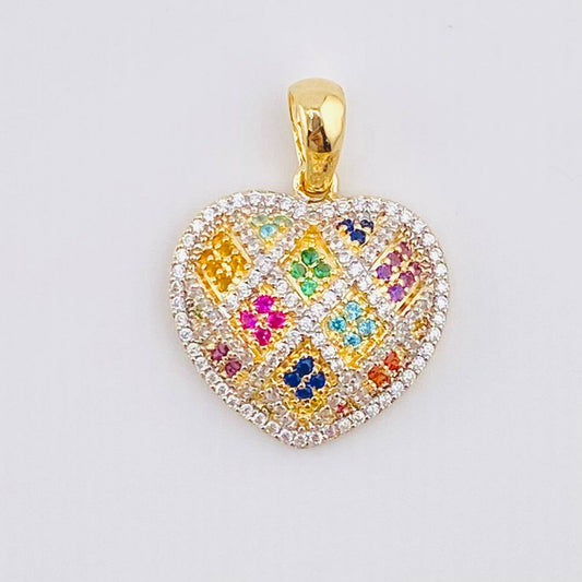 Dije Corazón Tupido 4.5gr / 1 in / Oro Amarillo 18K *