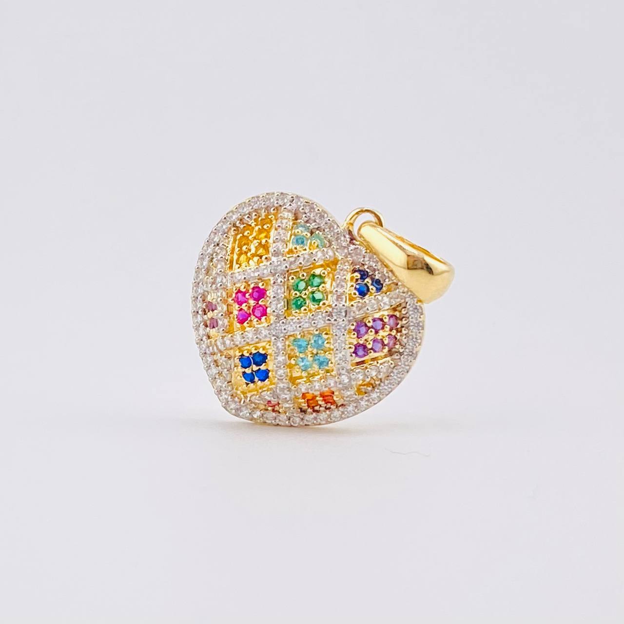 Dije Corazón Tupido 4.5gr / 1 in / Oro Amarillo 18K *