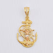 Dije Ancla Timón Cristo 6gr / 1 3/4 in / Tres Oros 18K *