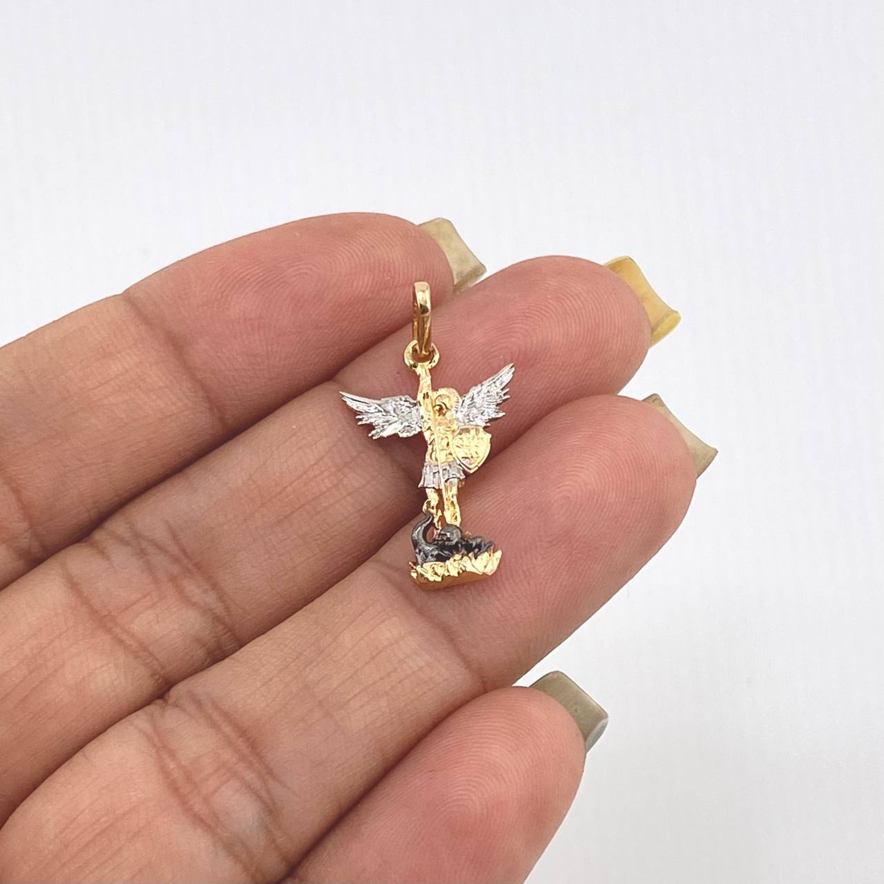 Pendant San Miguel 1.55gr / 1 in / Two Yellow White Gold 18K *