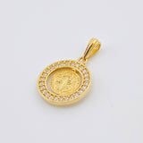 Dije Placa Circular San Benito 2.05gr / 1 in / Oro Amarillo 18K