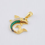 Dije Pez 3gr / 1 in / Dos Oros Amarillo Blanco 18K *