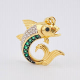 Dije Pez 3gr / 1 in / Dos Oros Amarillo Blanco 18K *