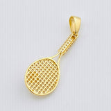 Dije Raqueta 3.4gr / 1 1/2 in / Dos Oros Amarillo Blanco 18K