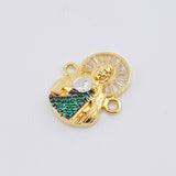 Herraje San Judas Tadeo 2.7gr / 3/4 in / Dos Oros Amarillo Blanco 18K