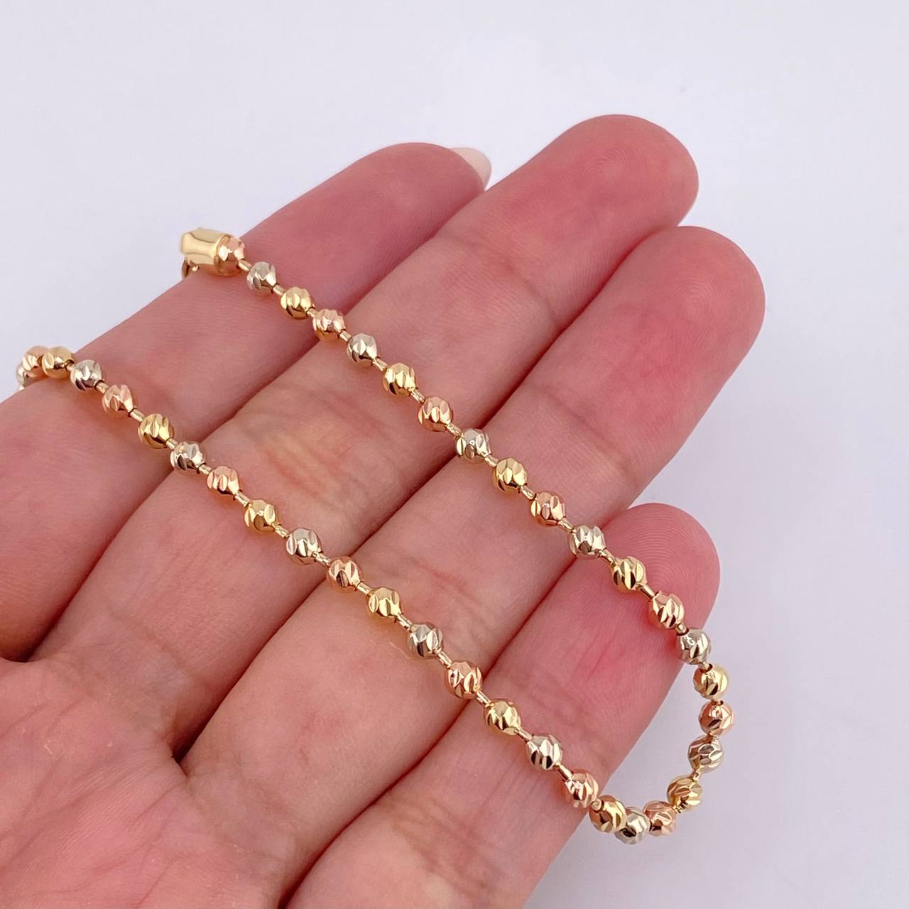 Military Bracelet 6 g / 7 3/4 in / 3.05 mm Three Golds 18K