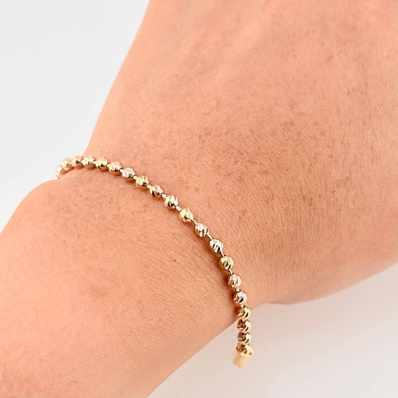 Military Bracelet 6 g / 7 3/4 in / 3.05 mm Three Golds 18K
