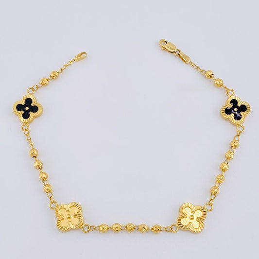 Pulso Militar Trebol Doble Faz 4.3 g / 7 1/2 in / 3 mm Oro Amarillo 18K