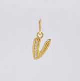 Dije Letra V Cursiva 0.65 g / 1 in Oro Amarillo 18K