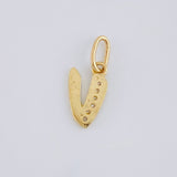 Dije Letra V Cursiva 0.65 g / 1 in Oro Amarillo 18K