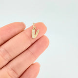 Dije Letra V Cursiva 0.6 g / 1 in Oro Amarillo 18K