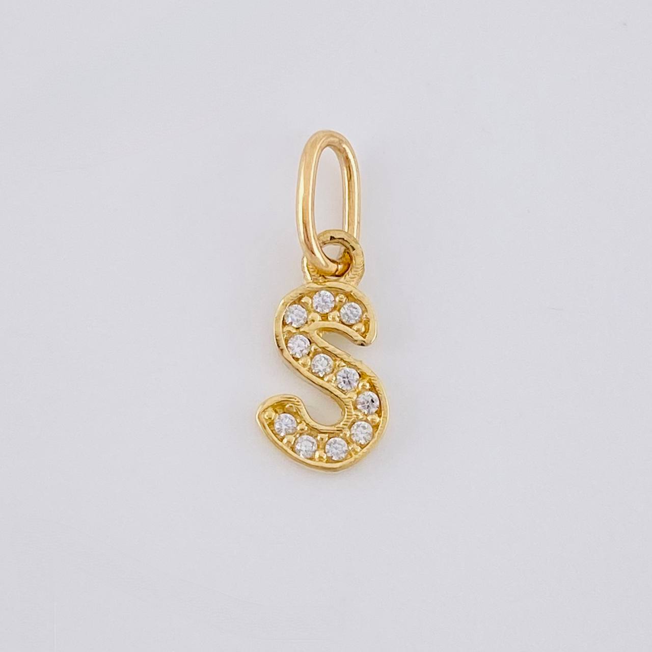 Pendant Letter S Italic 0.45 g / 1 in Yellow Gold 18K