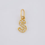Pendant Letter S Italic 0.45 g / 1 in Yellow Gold 18K