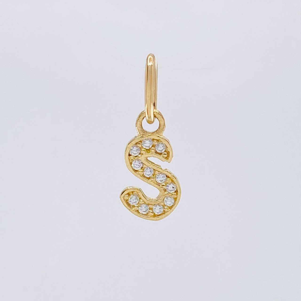 Pendant Letter S Italic 0.55 g / 1 in Yellow Gold 18K