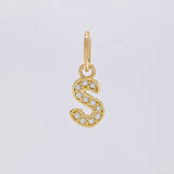 Pendant Letter S Italic 0.55 g / 1 in Yellow Gold 18K