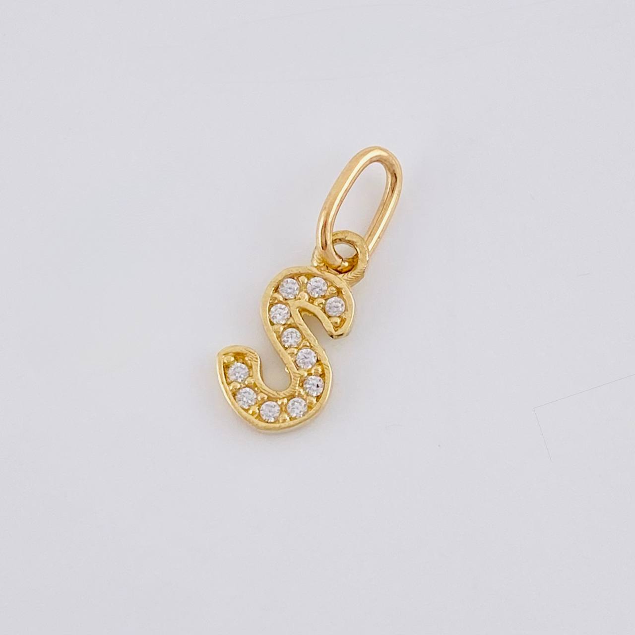 Pendant Letter S Italic 0.55 g / 1 in Yellow Gold 18K