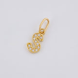 Pendant Letter S Italic 0.55 g / 1 in Yellow Gold 18K