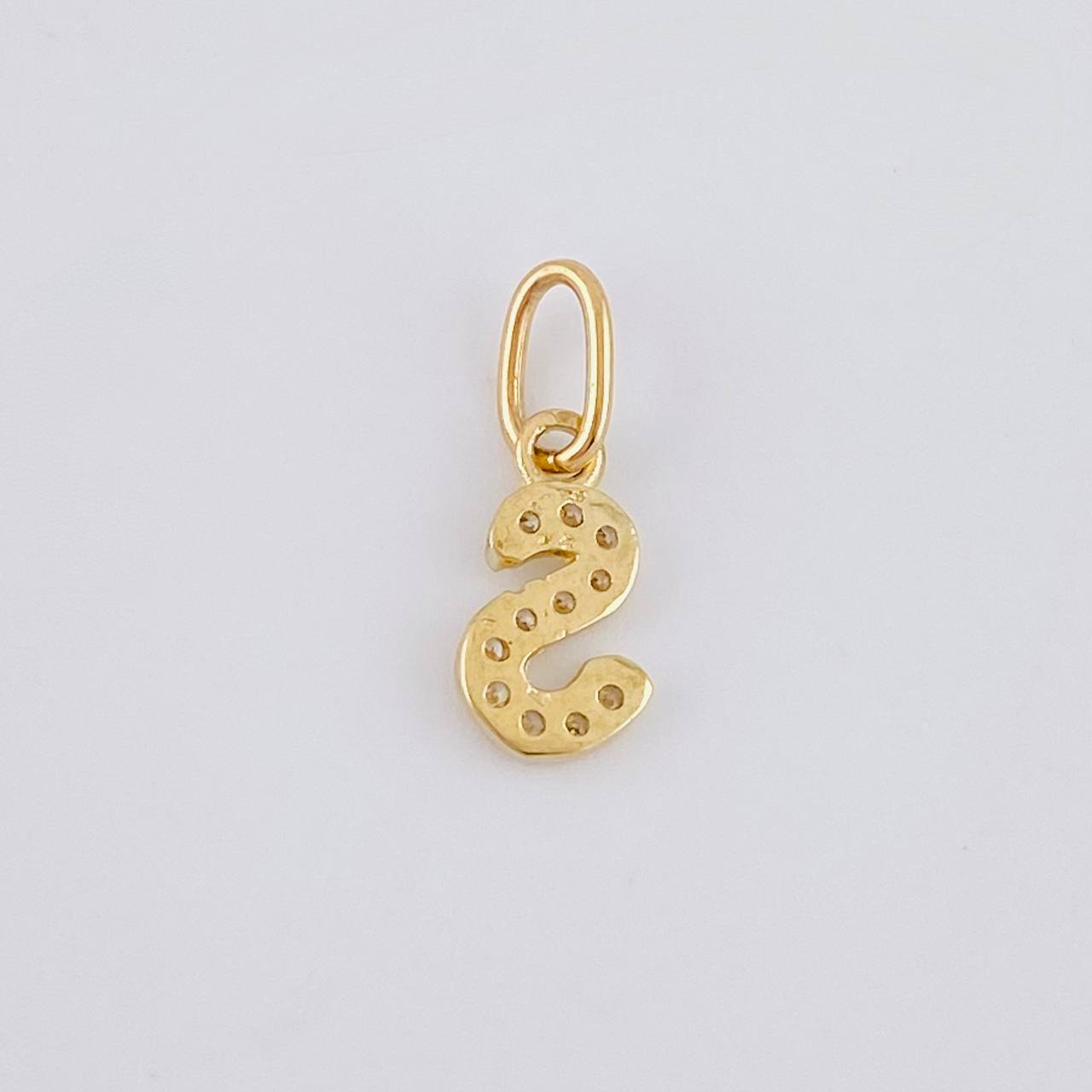 Pendant Letter S Italic 0.55 g / 1 in Yellow Gold 18K