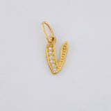 Dije Letra V Cursiva 0.65 g / 1 in Oro Amarillo 18K