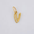 Dije Letra V Cursiva 0.6 g / 1 in Oro Amarillo 18K