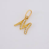Dije Letra M Cursiva 0.7 g / 1 in Oro Amarillo 18K