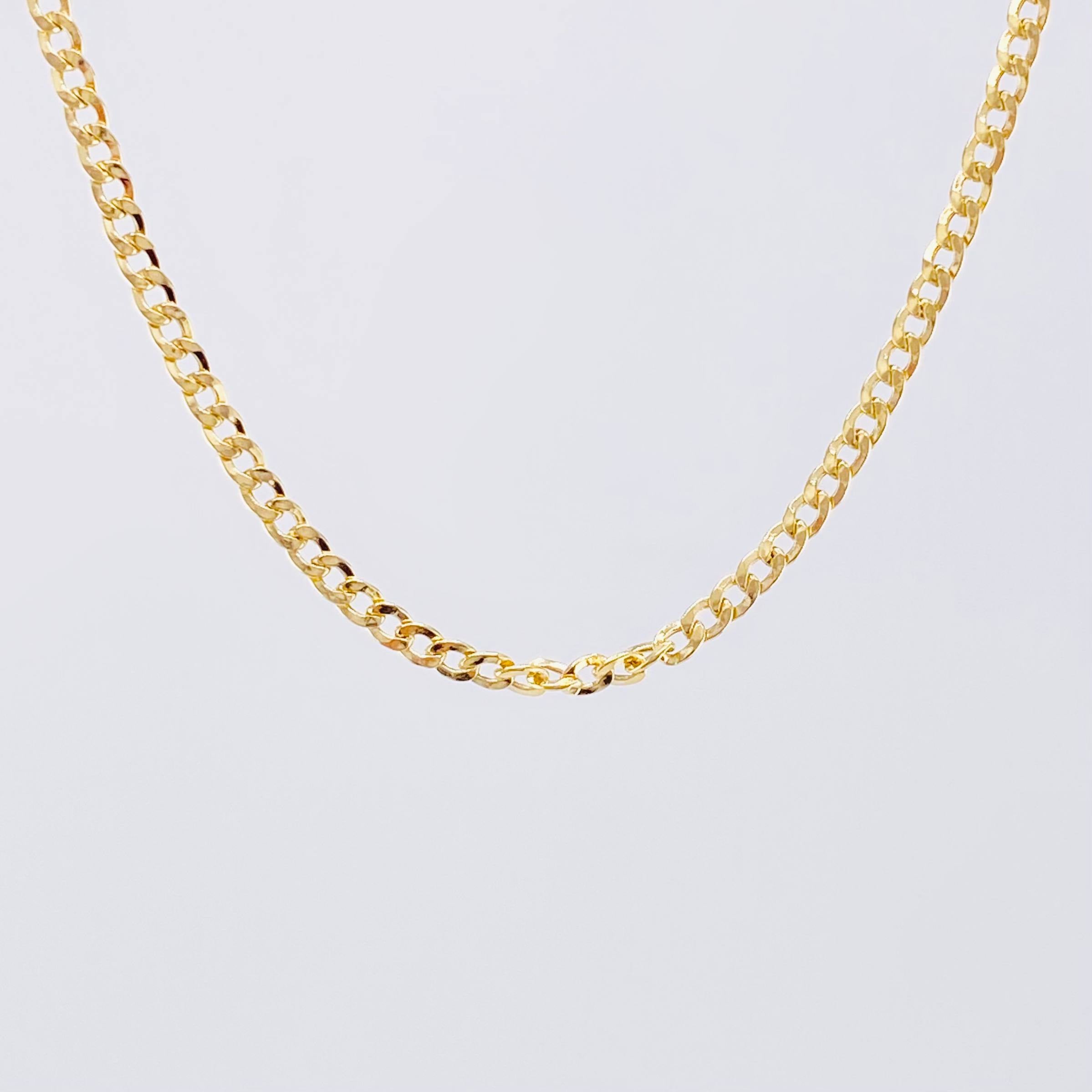 Cadena Cubana 1.95g / 16 in / 2.3mm Oro Amarillo 18K