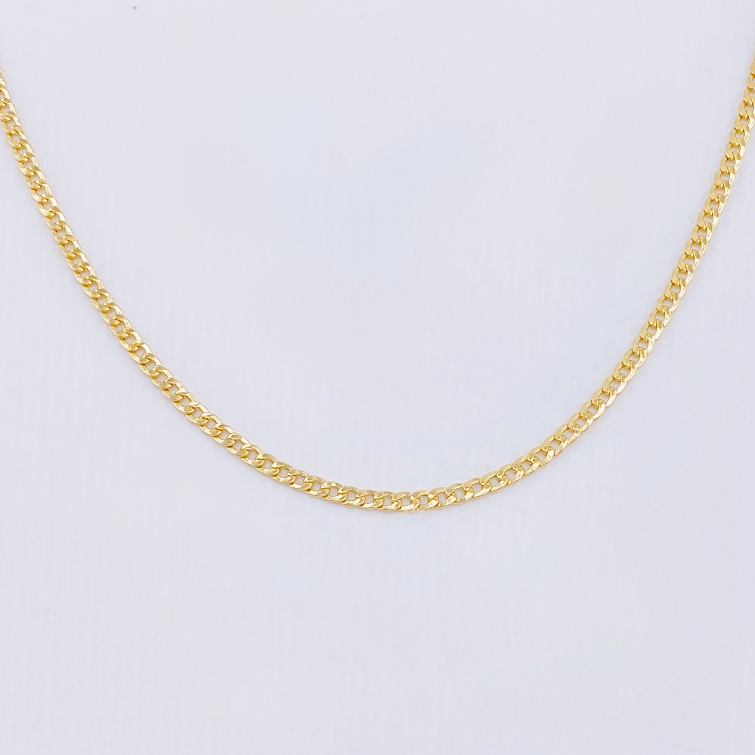Cadena Cubana 1.95g / 16 in / 2.3mm Oro Amarillo 18K