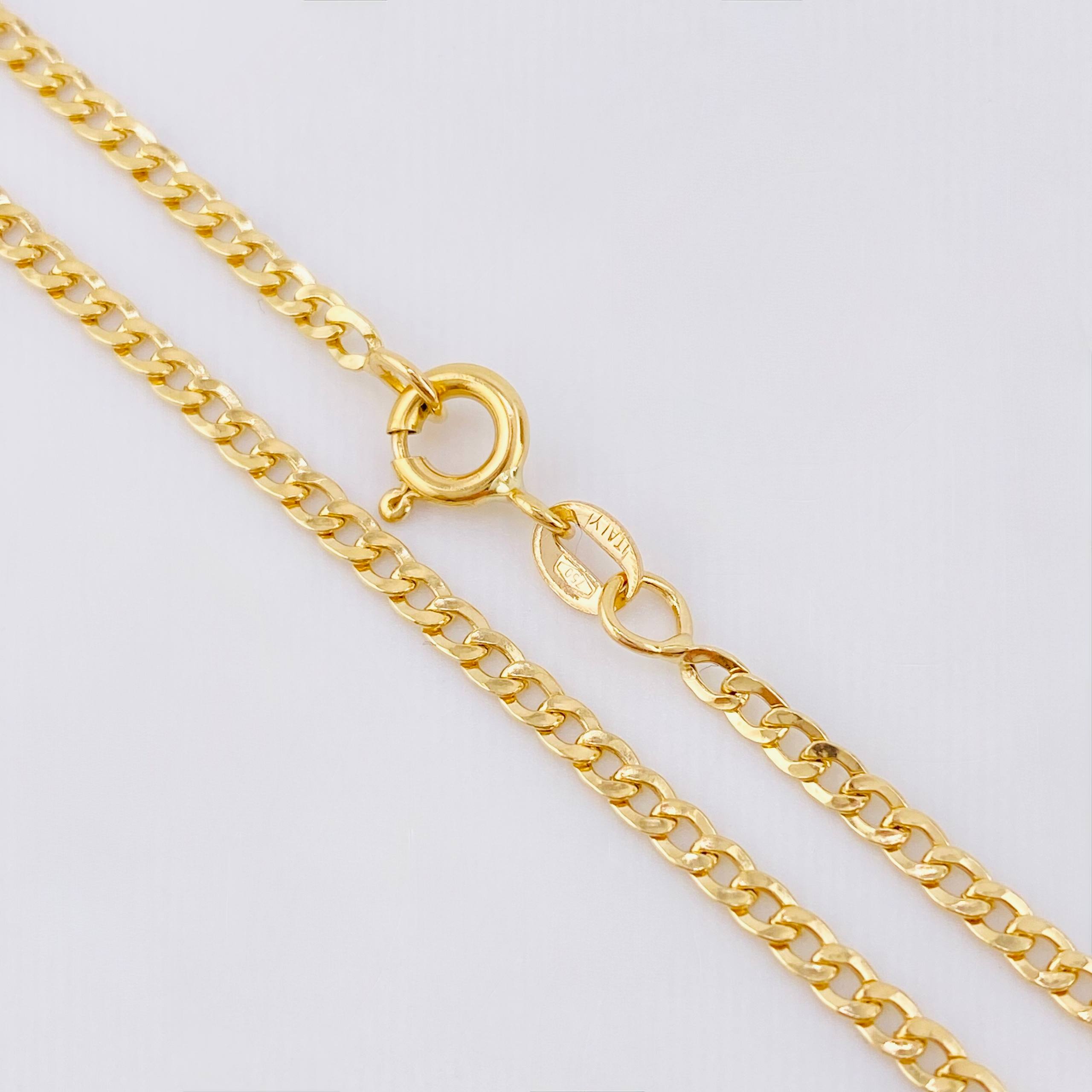 Cadena Cubana 1.95g / 16 in / 2.3mm Oro Amarillo 18K