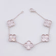 Pulso Trebol Diamantado 11.7g / 7 1/2 in / 14.4mm Oro Blanco 18K