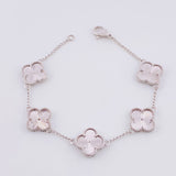 Pulso Trebol Diamantado 11.7g / 7 1/2 in / 14.4mm Oro Blanco 18K