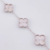 Pulso Trebol Diamantado 11.7g / 7 1/2 in / 14.4mm Oro Blanco 18K