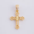 Dije Cruz Trebol Diamantado 1.1g / 1 in Oro Amarillo 18K
