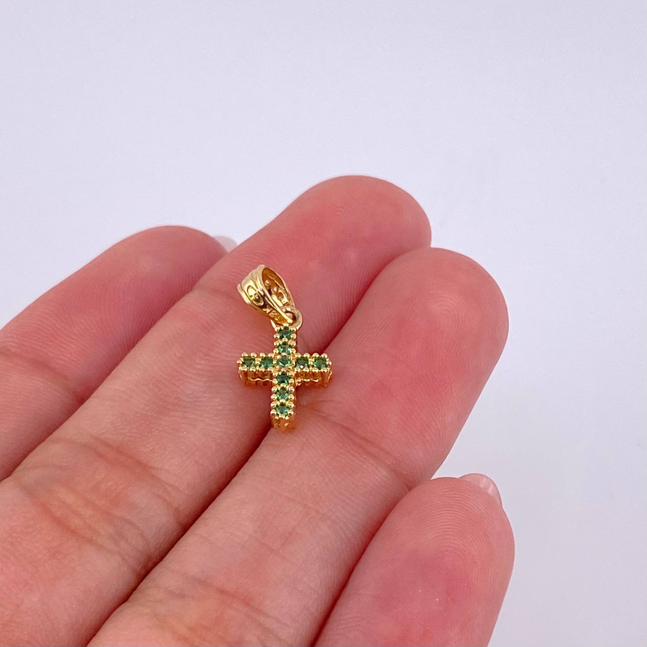 Dije Cruz Doble 1g / 3/4 in Oro Amarillo 18K