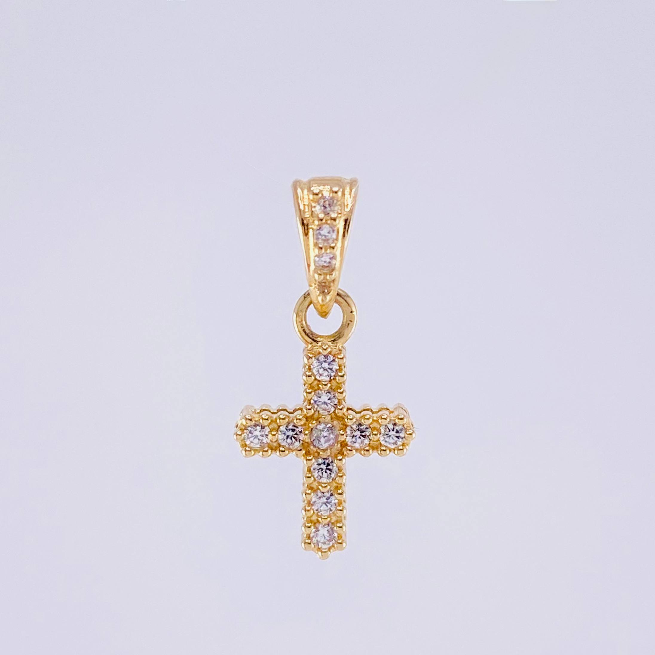 Dije Cruz Doble 1g / 3/4 in Oro Amarillo 18K