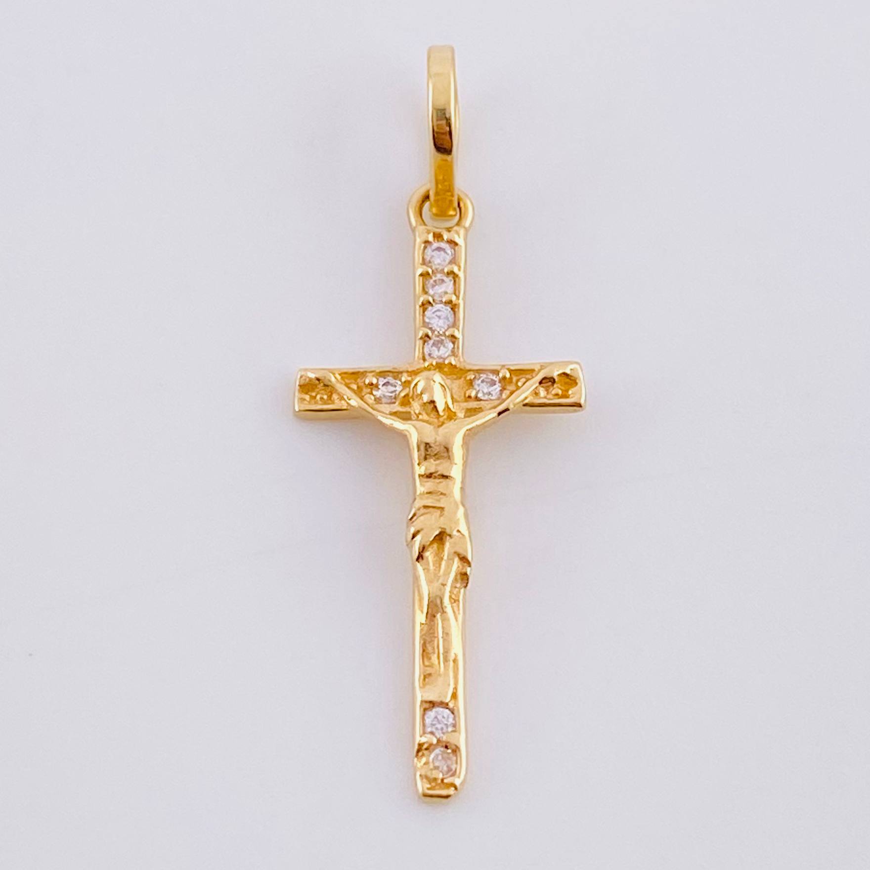 Dije Cruz Cristo 0.85g / 1 in Oro Amarillo 18K
