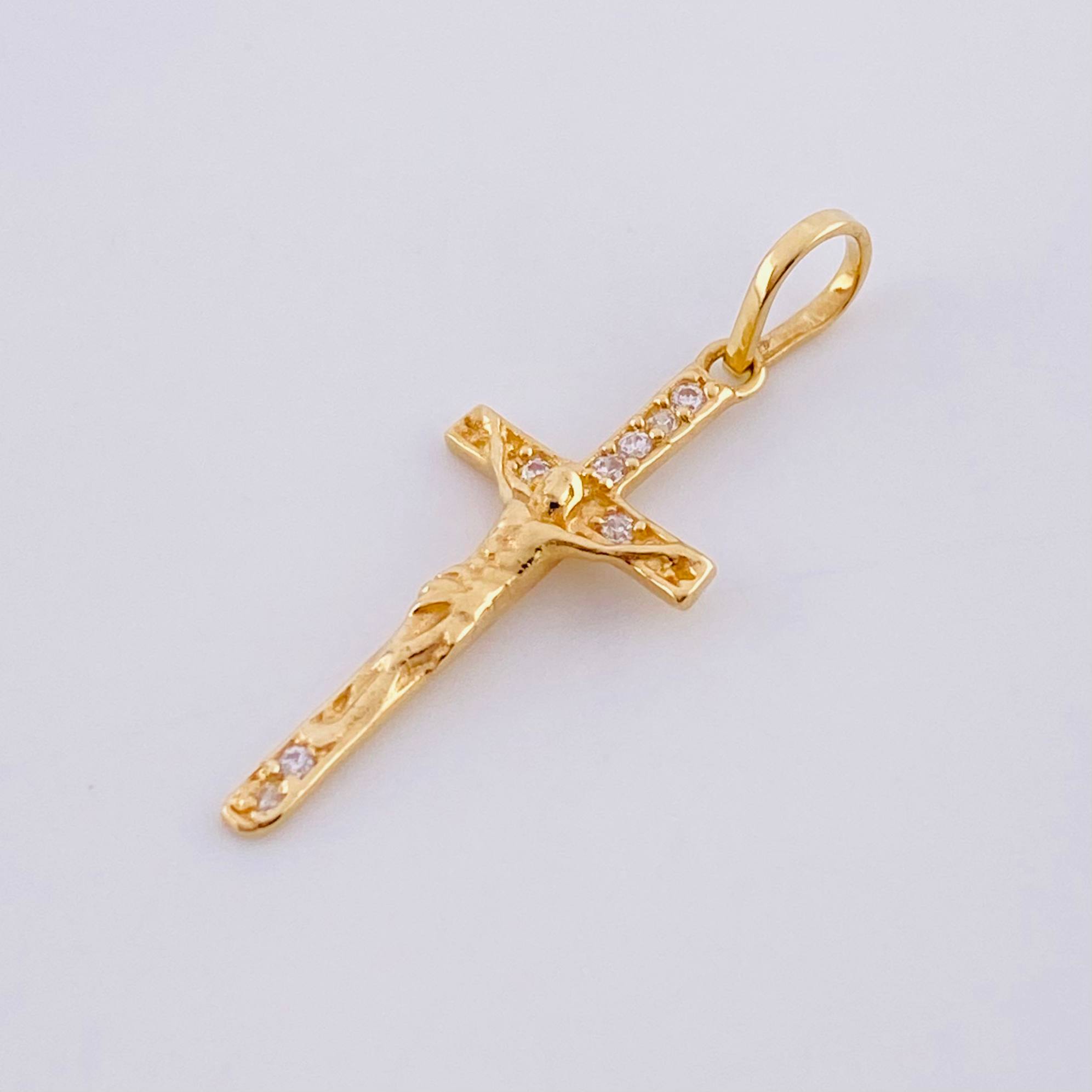 Dije Cruz Cristo 0.85g / 1 in Oro Amarillo 18K