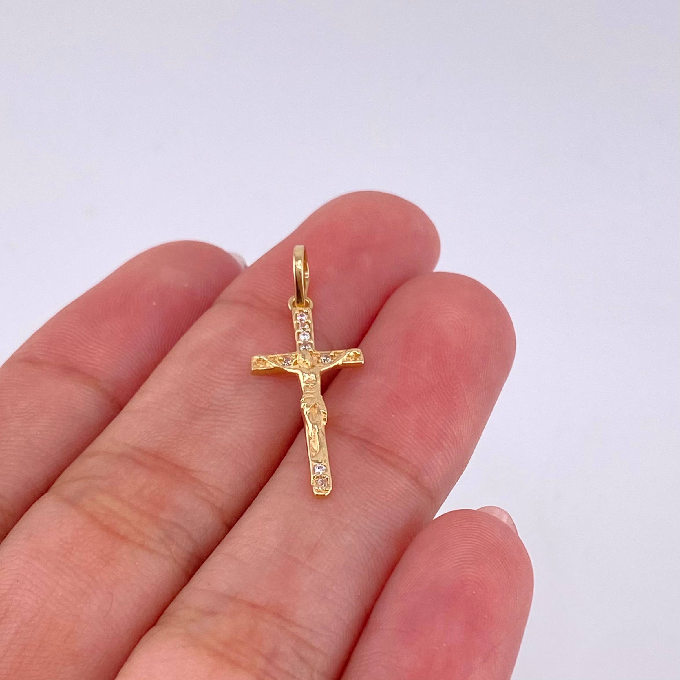 Dije Cruz Cristo 0.85g / 1 in Oro Amarillo 18K