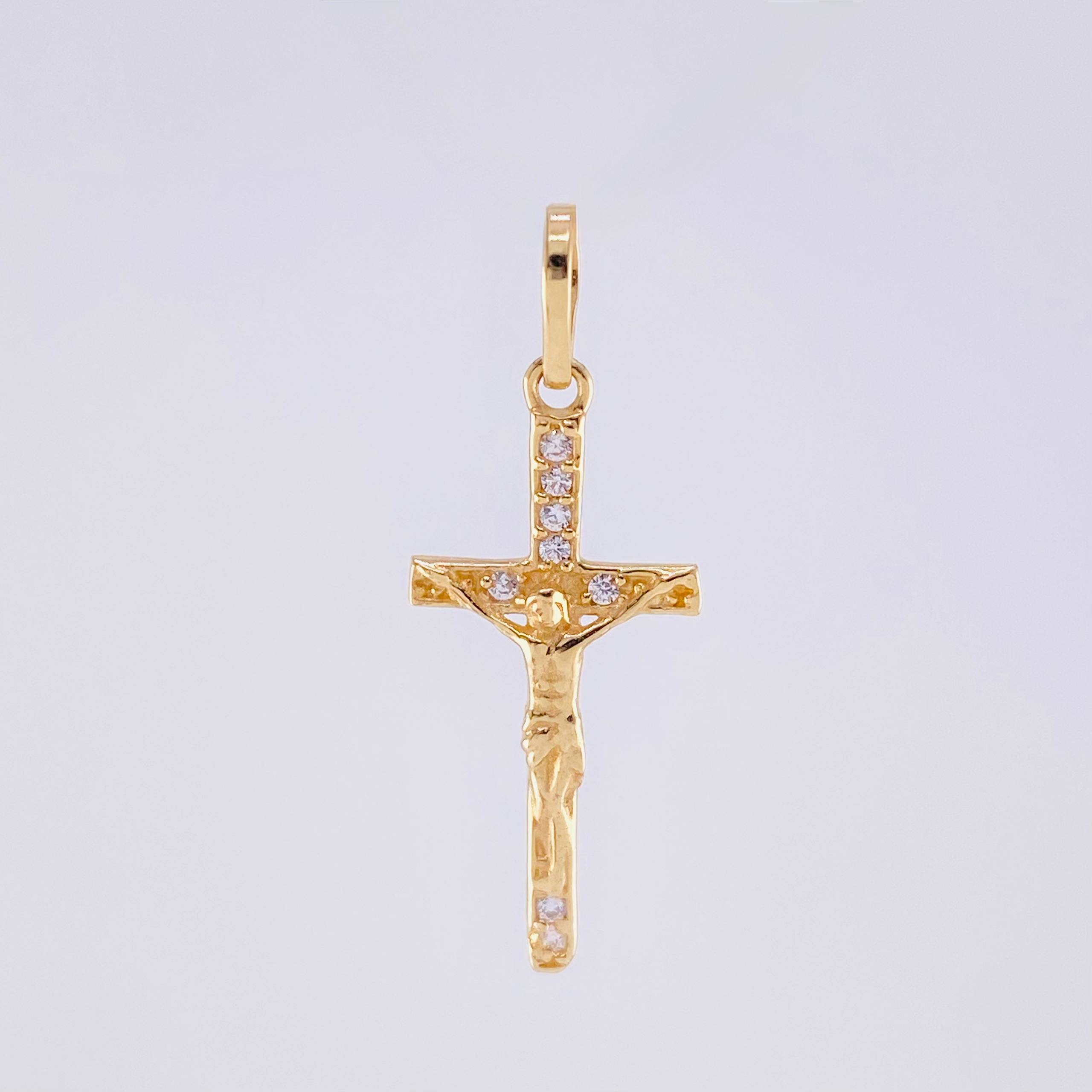 Dije Cruz Cristo 0.85g / 1 in Oro Amarillo 18K