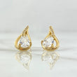 Stud Earrings Drip Coated 2.65gr / 1.5cm / White Zircons Lobster Claw 18K Yellow Gold Butterfly
