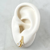 Stud Earrings Drip Coated 2.65gr / 1.5cm / White Zircons Lobster Claw 18K Yellow Gold Butterfly